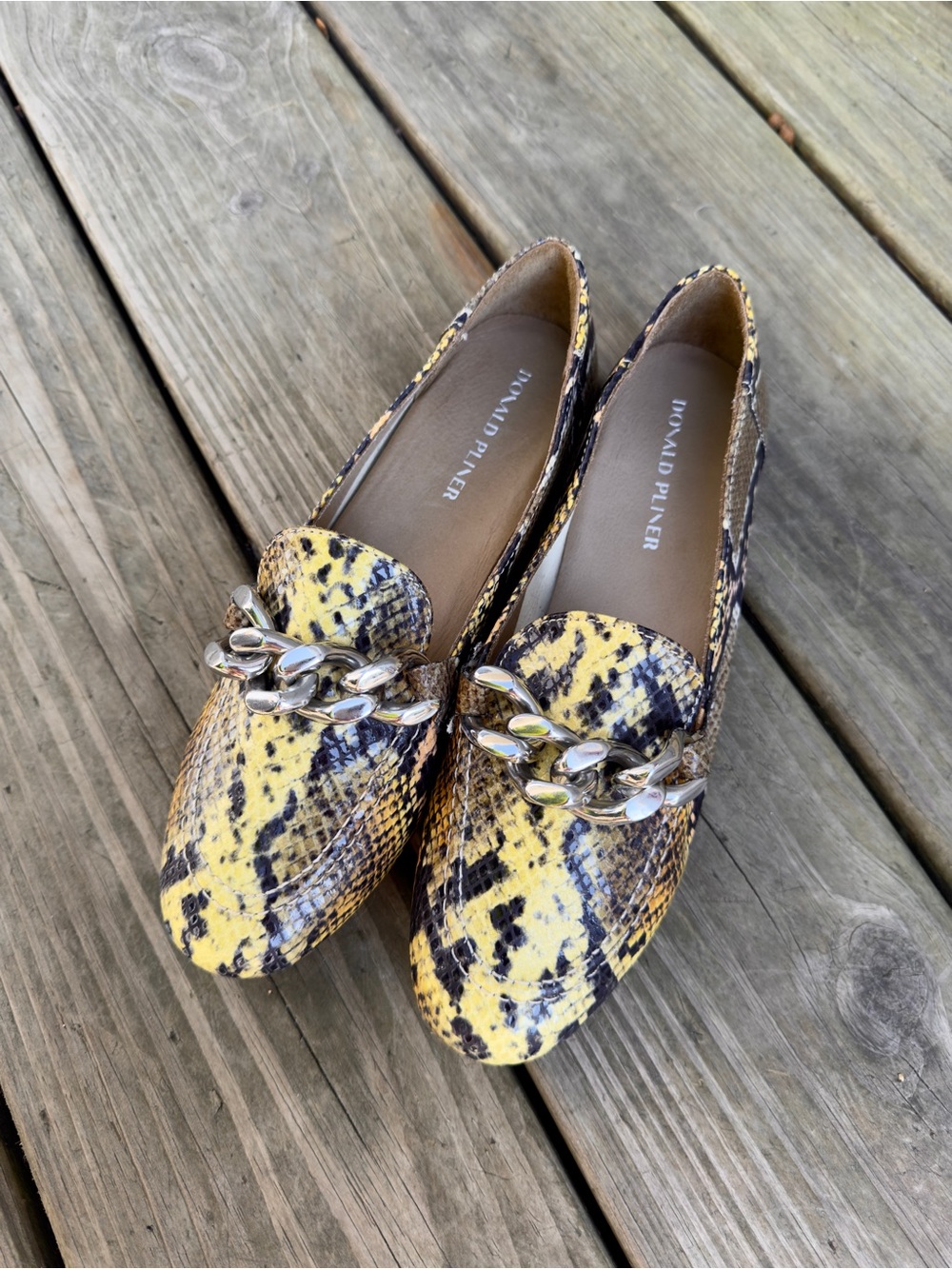 Donald Pliner Leather Snake Embossed Nolin Loafers